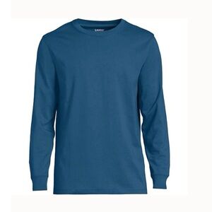 LANDSEND Men’s 100% Cotton Long Sleeve Crew Neck Tee Shirt